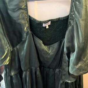 Elegant Green Satin Dress 6X